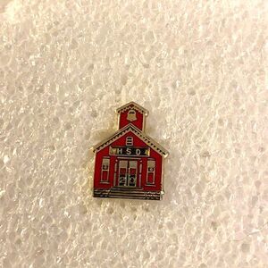 Vintage HSD 20th Anniversary Red Schoolhouse Enamel Pin
